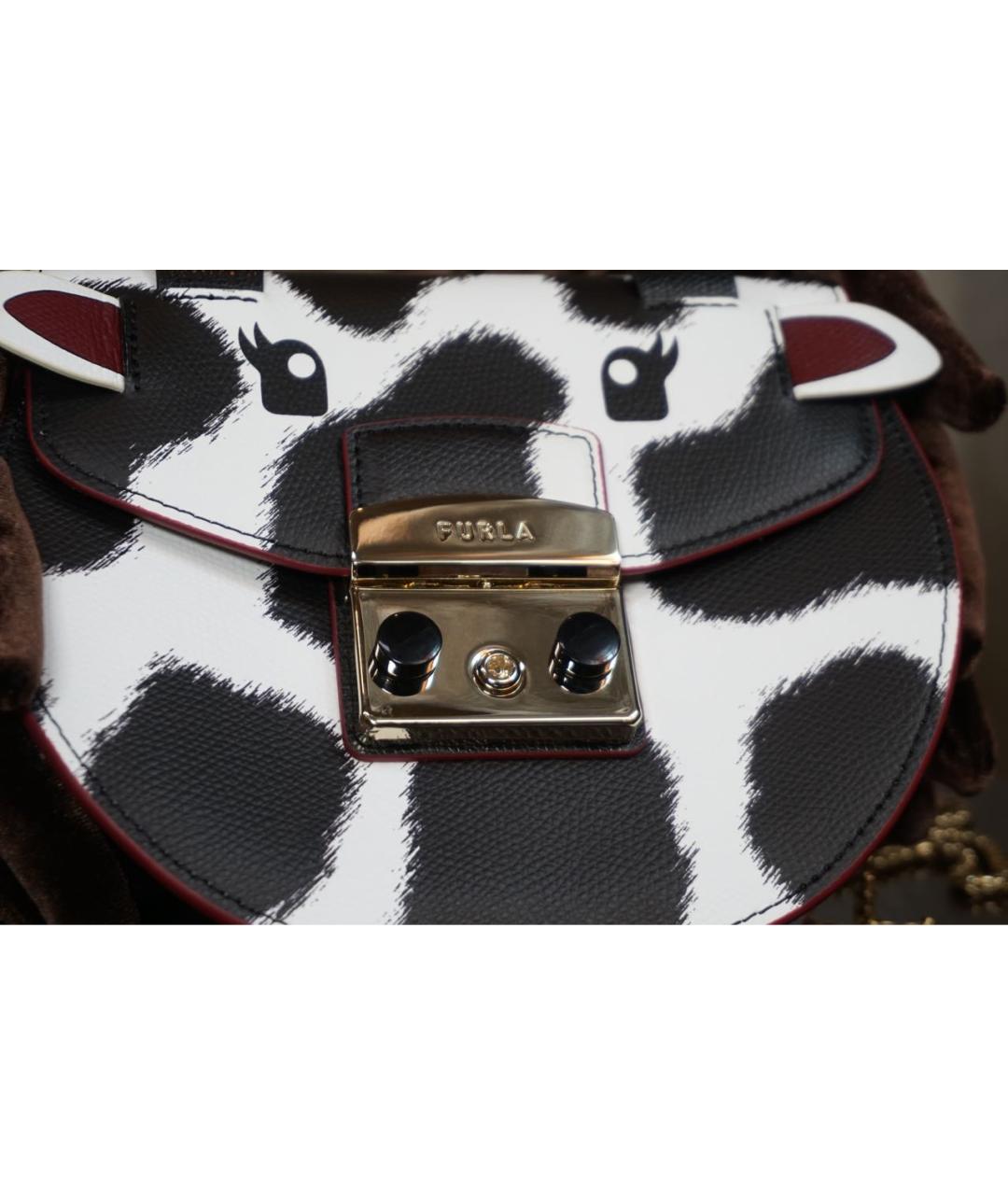 FURLA Черная кожаная сумка через плечо, фото 4