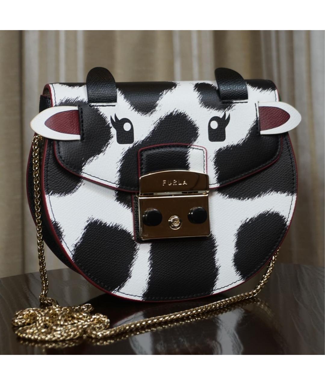FURLA Черная кожаная сумка через плечо, фото 6