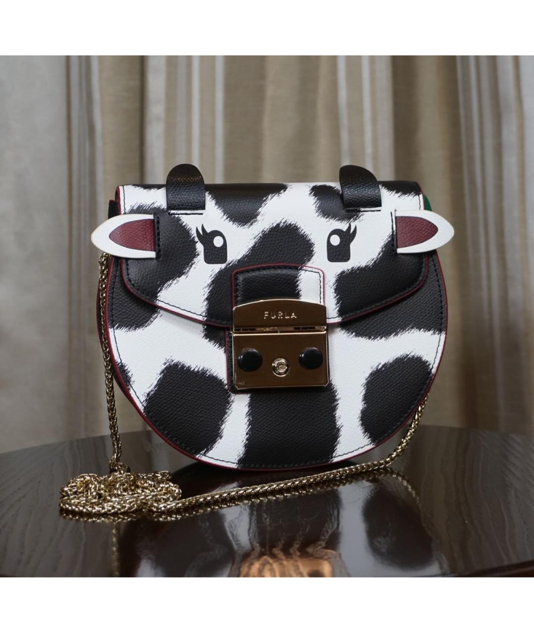 FURLA Черная кожаная сумка через плечо, фото 2