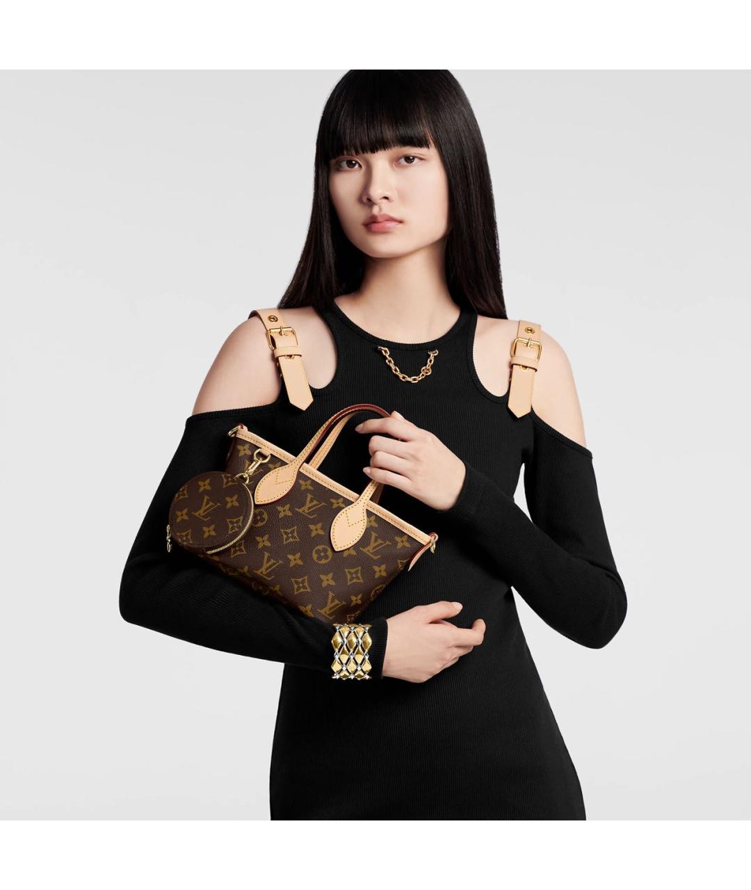 LOUIS VUITTON Коричневая кожаная сумка через плечо, фото 8