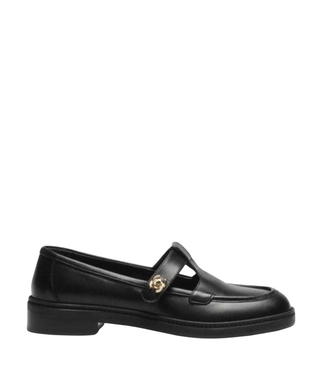 CHANEL Черные кожаные лоферы, фото 1