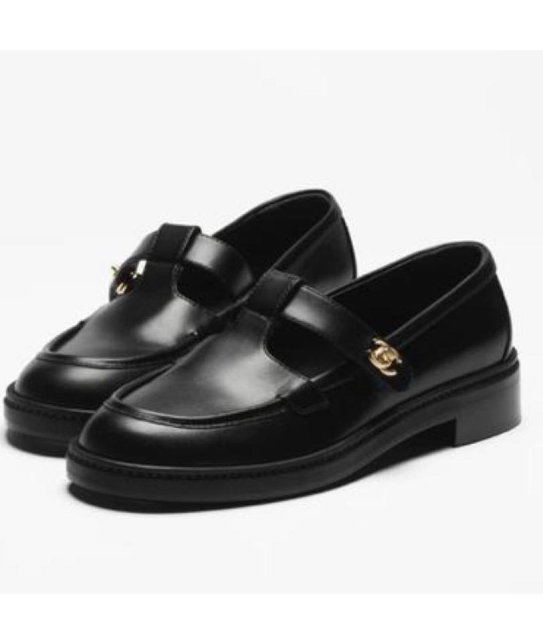 CHANEL Черные кожаные лоферы, фото 2