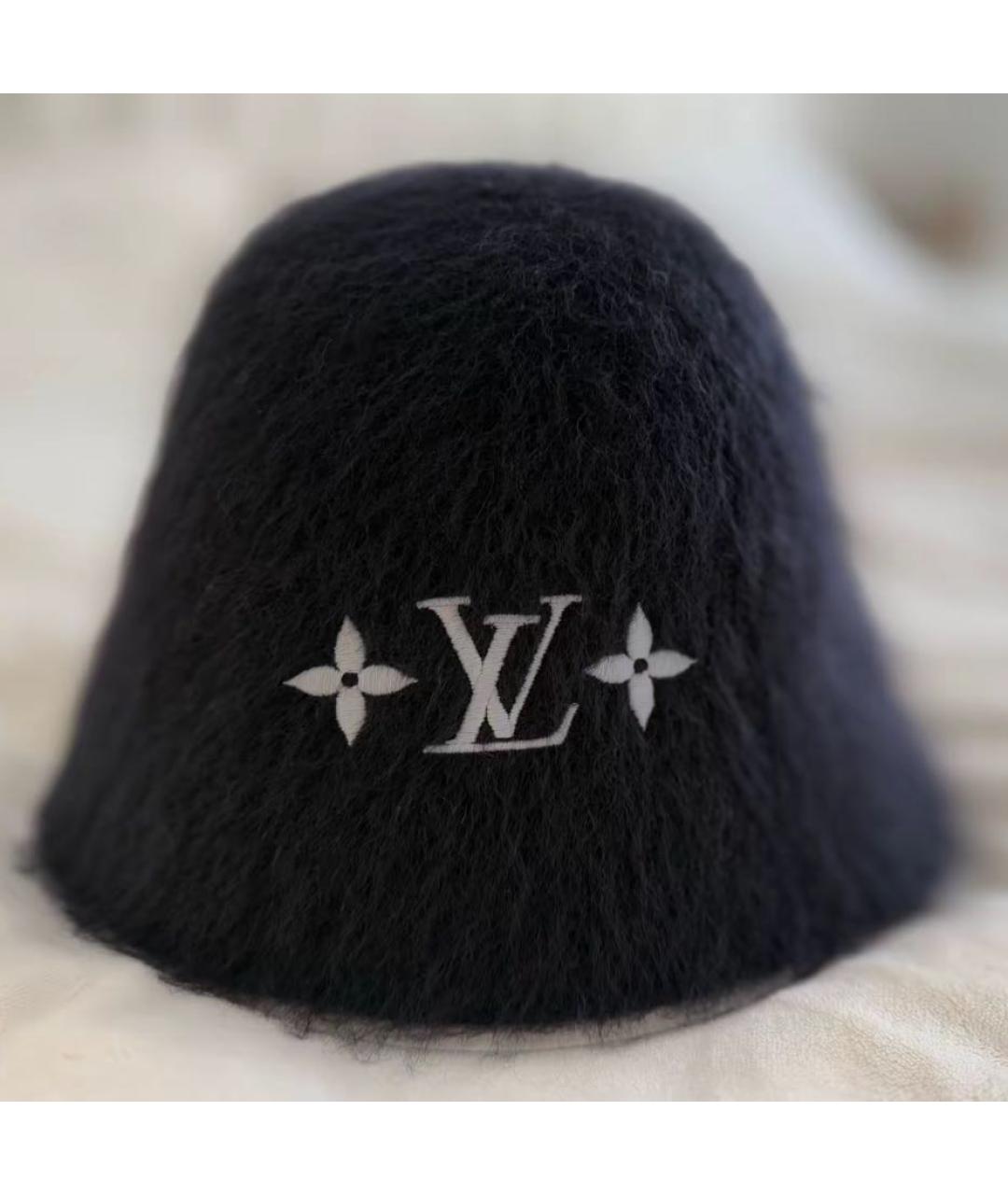 LOUIS VUITTON Черная шапка, фото 4