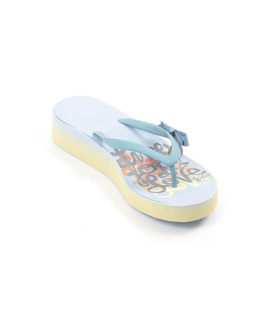 JUICY COUTURE Голубые шлепанцы, фото 2