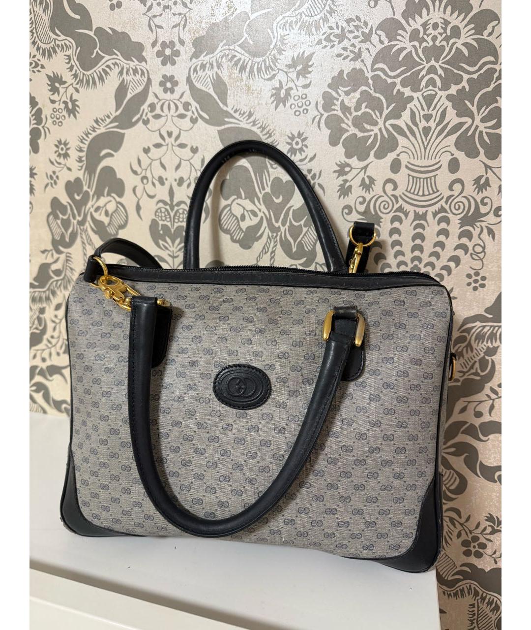 GUCCI Серая кожаная сумка с короткими ручками, фото 9