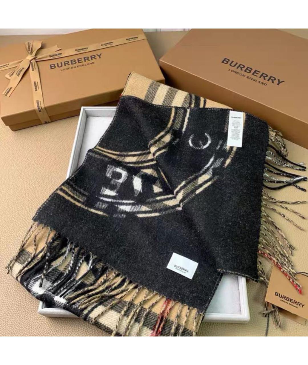 BURBERRY Бежевый шерстяной шарф, фото 3