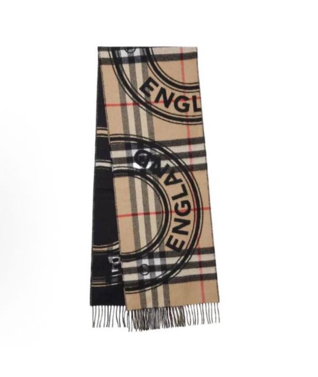 BURBERRY Бежевый шерстяной шарф, фото 5