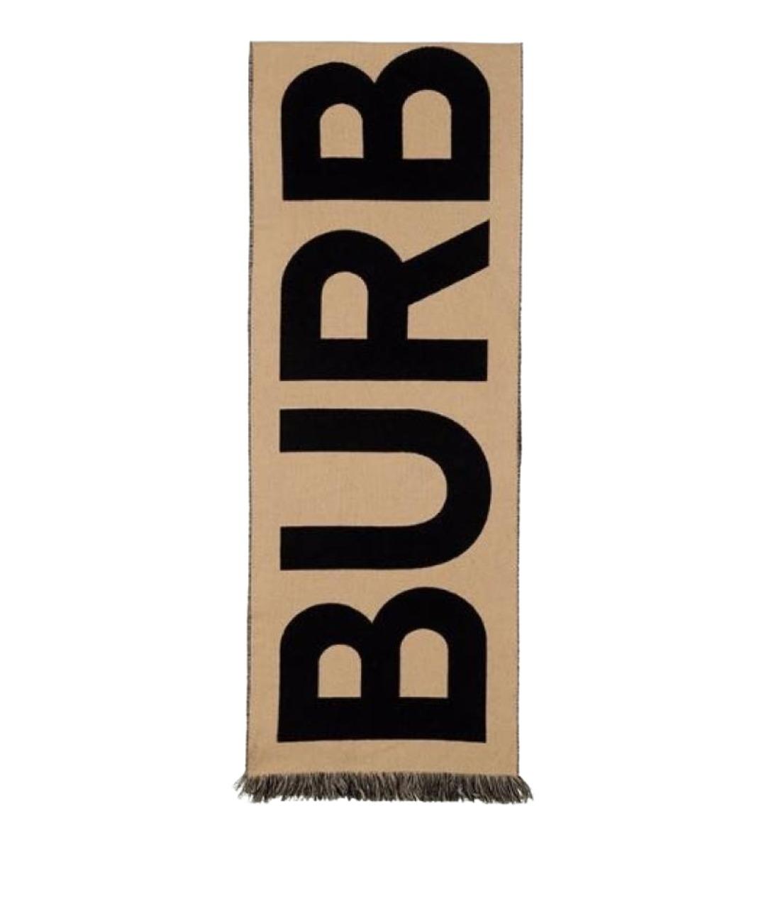 BURBERRY Бежевый шерстяной шарф, фото 1