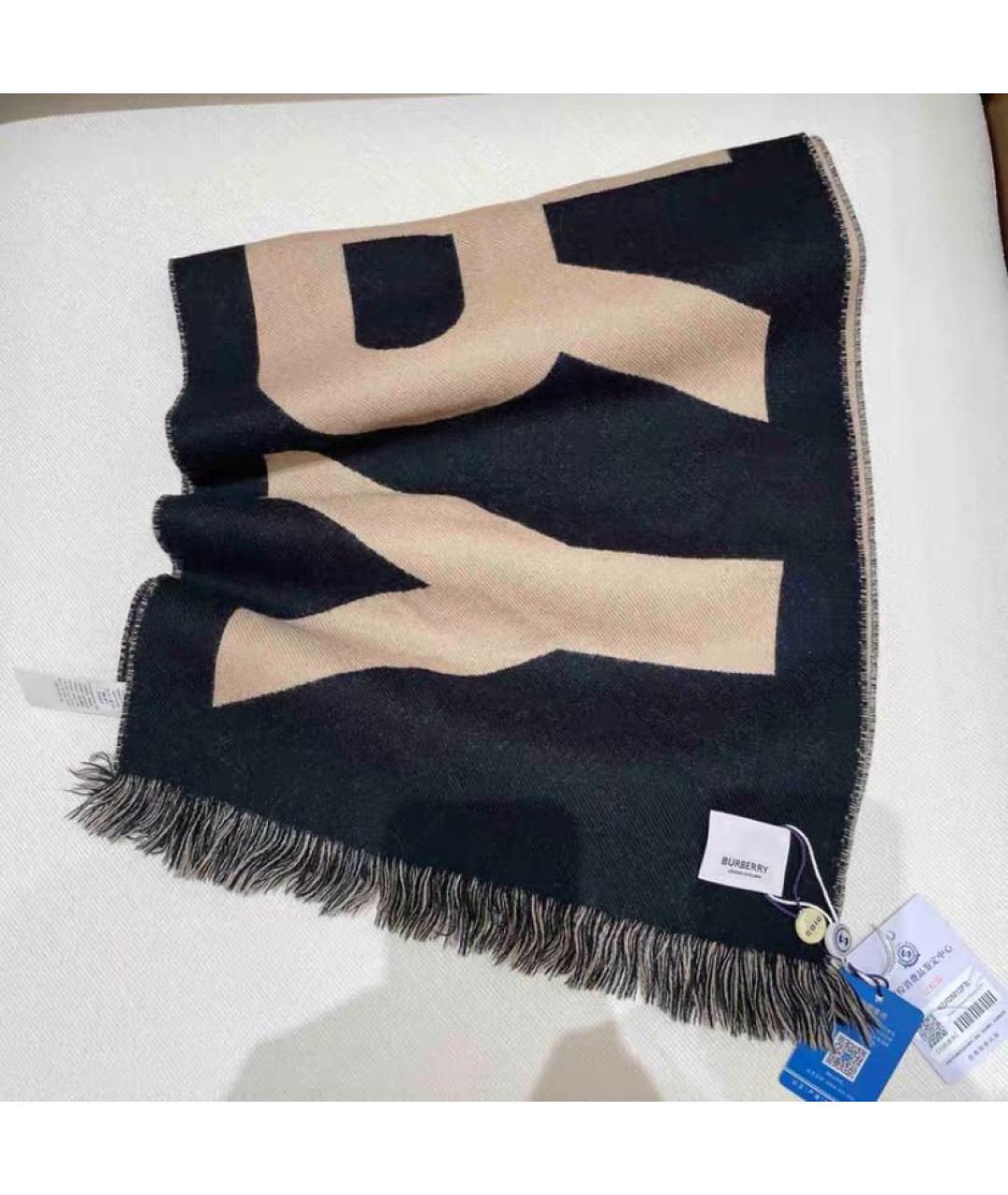 BURBERRY Бежевый шерстяной шарф, фото 3