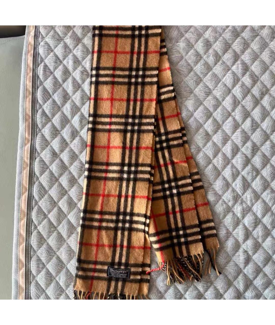BURBERRY Бежевый шерстяной шарф, фото 3