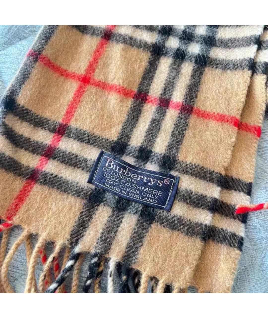 BURBERRY Бежевый шерстяной шарф, фото 2