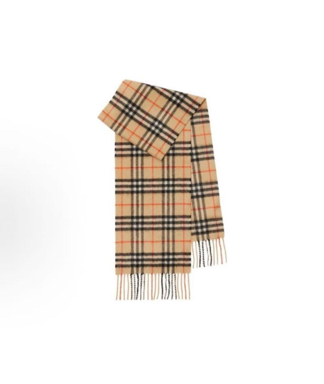 BURBERRY Бежевый шерстяной шарф, фото 5