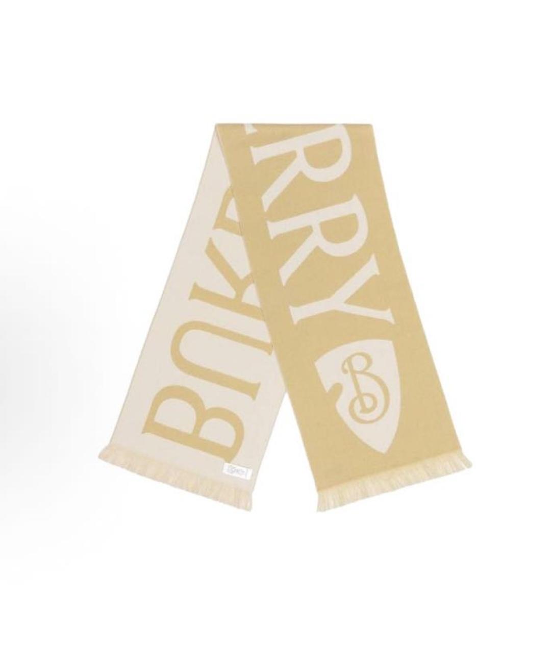 BURBERRY Бежевый шерстяной шарф, фото 4