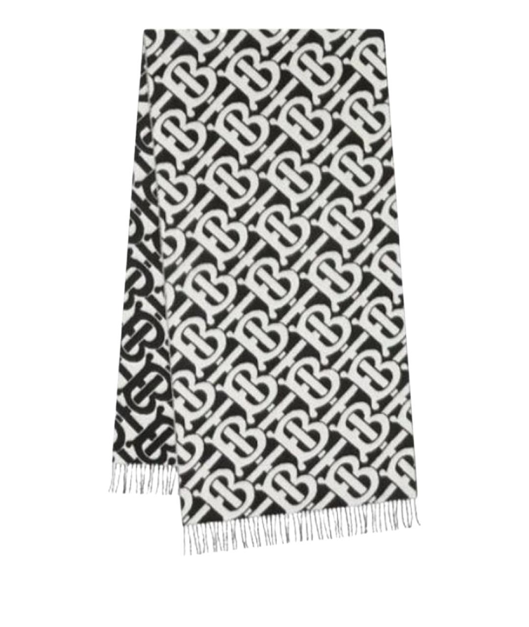 BURBERRY Черный шерстяной шарф, фото 1