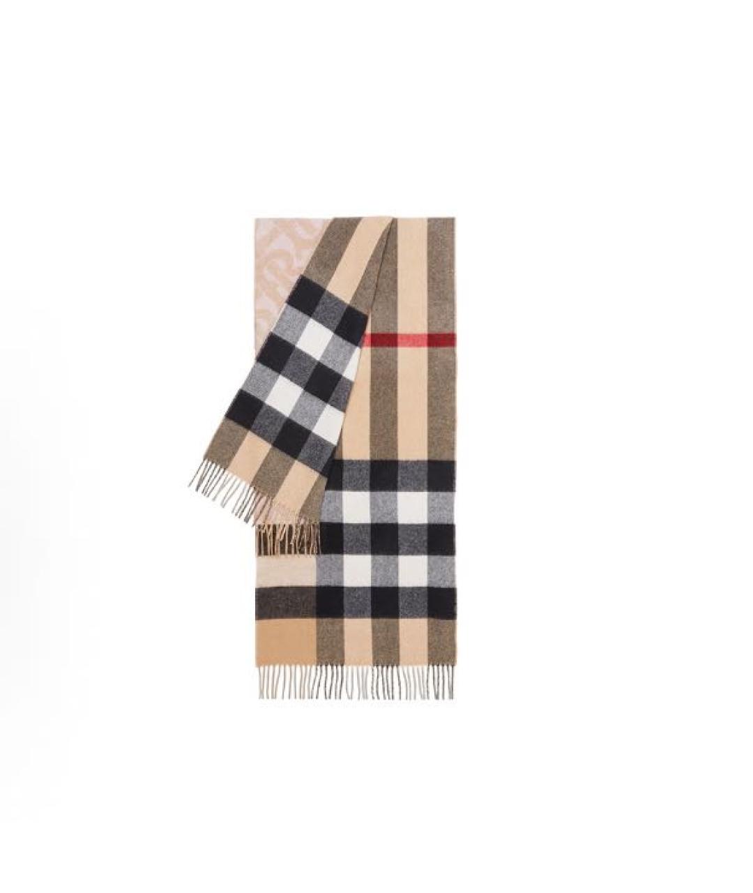BURBERRY Бежевый шерстяной шарф, фото 2