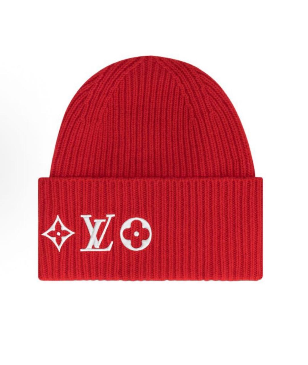 LOUIS VUITTON Красная шерстяная шапка, фото 3