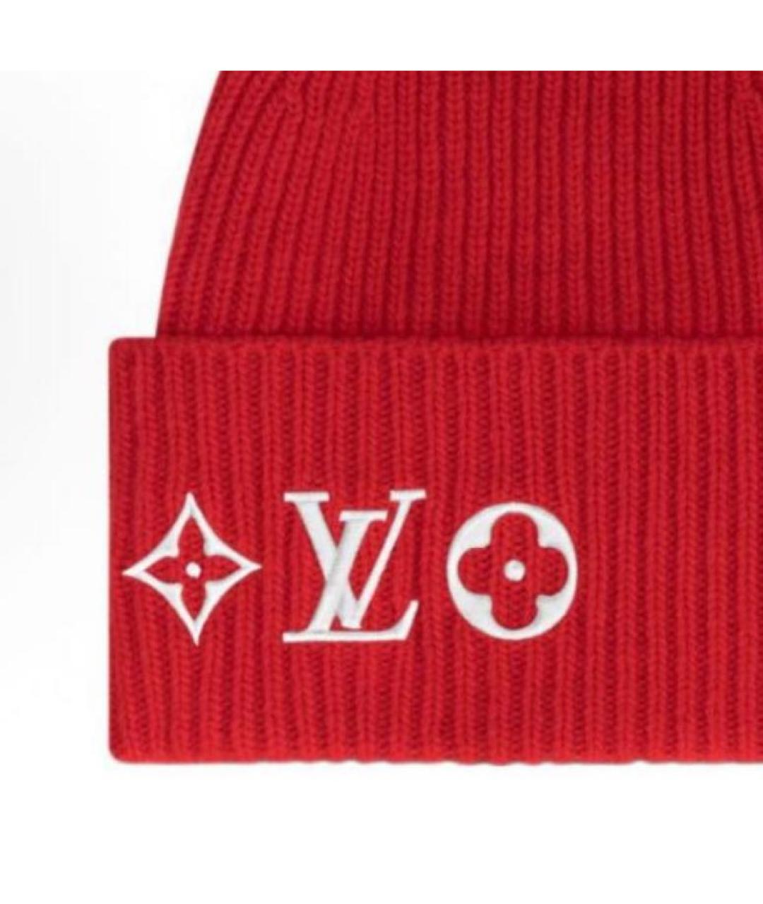 LOUIS VUITTON Красная шерстяная шапка, фото 2