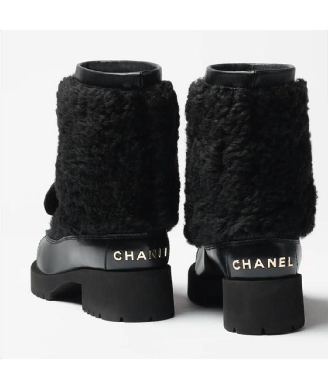 CHANEL Черные полусапоги из лакированной кожи, фото 5