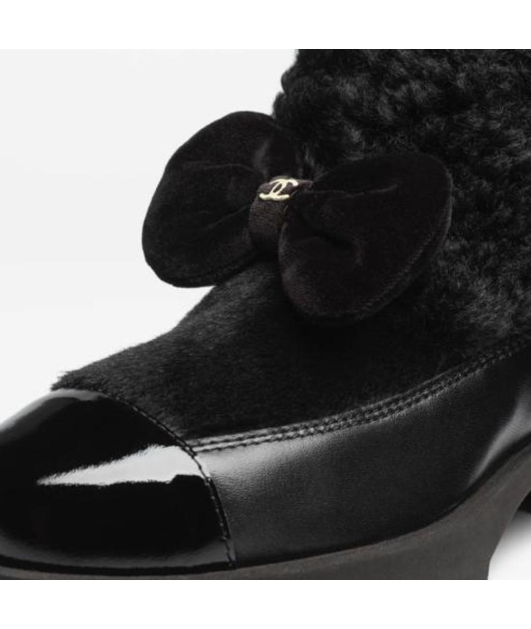 CHANEL Черные полусапоги из лакированной кожи, фото 6