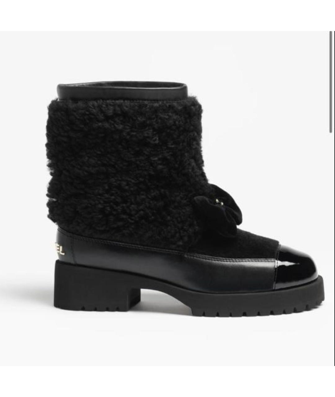 CHANEL Черные полусапоги из лакированной кожи, фото 7