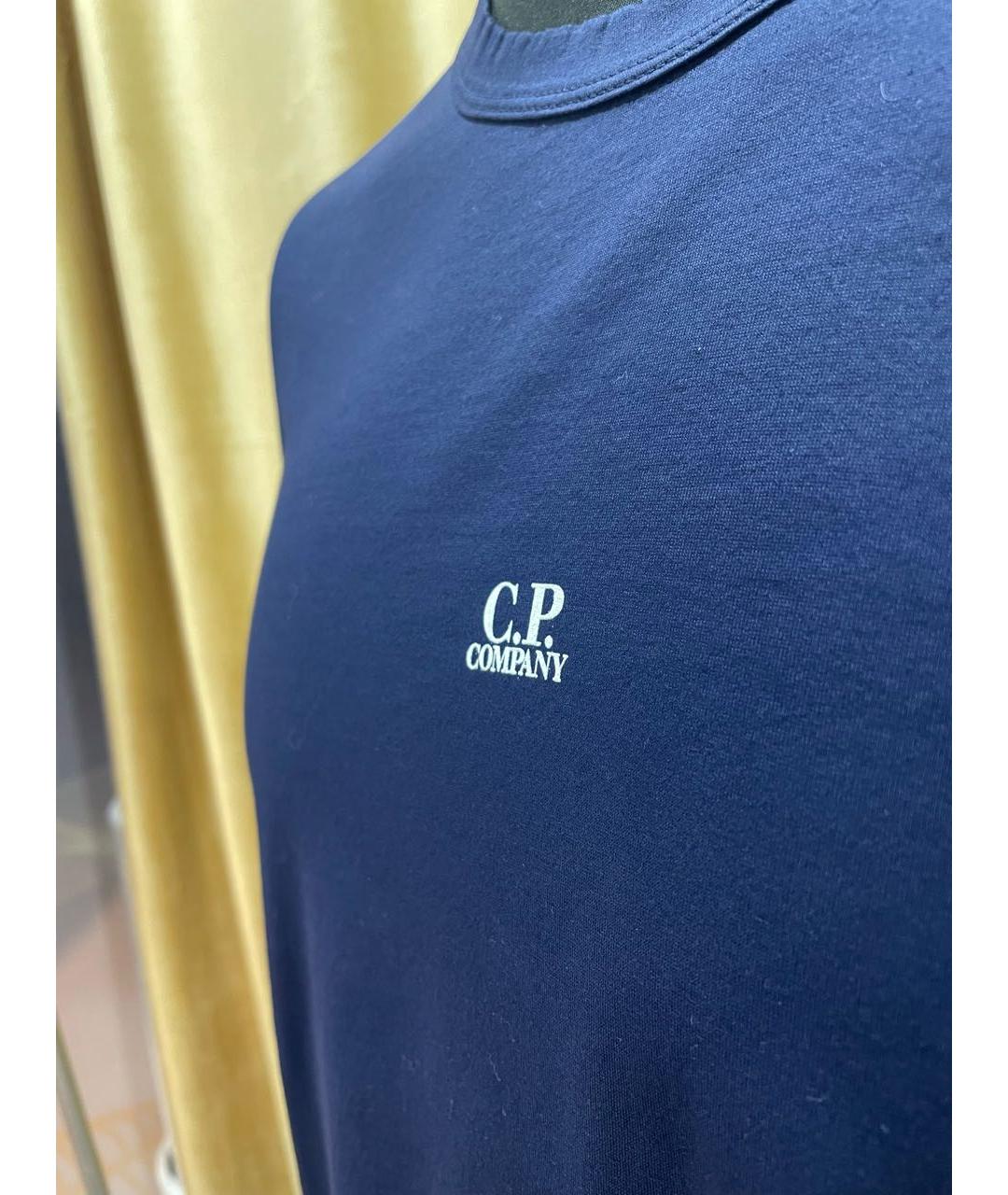 CP COMPANY Темно-синяя хлопковая футболка, фото 3