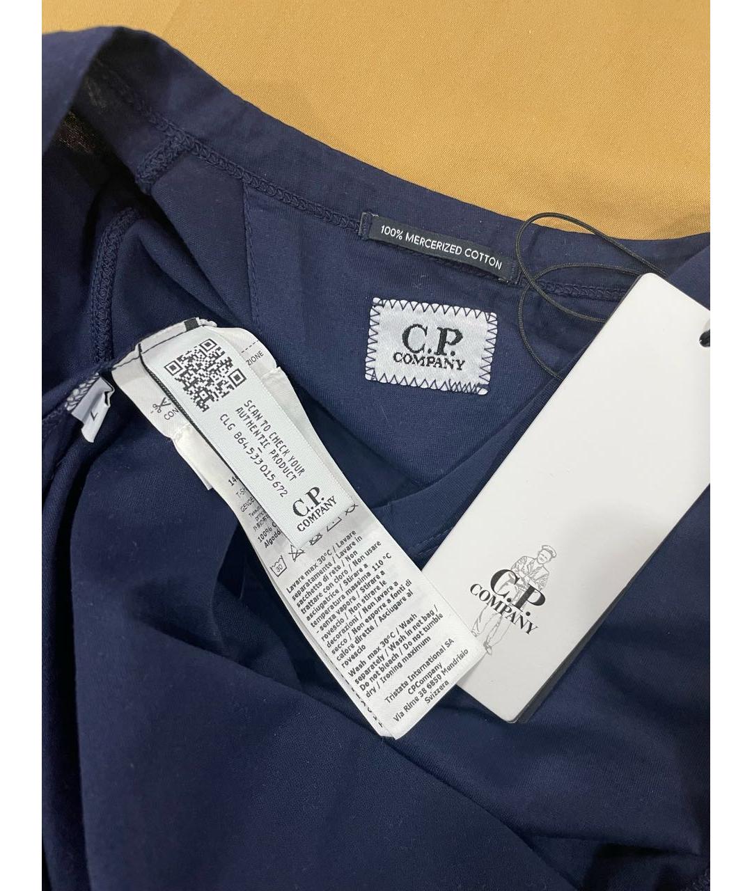 CP COMPANY Темно-синяя хлопковая футболка, фото 4