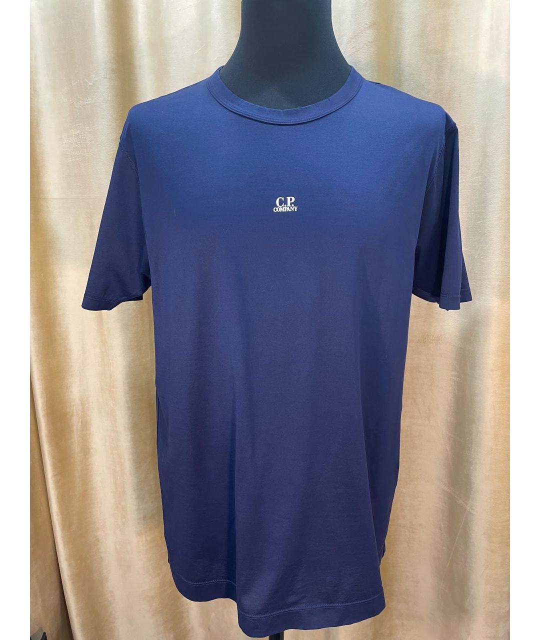 CP COMPANY Темно-синяя хлопковая футболка, фото 5