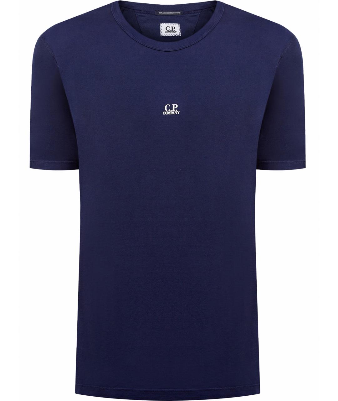 CP COMPANY Темно-синяя хлопковая футболка, фото 1