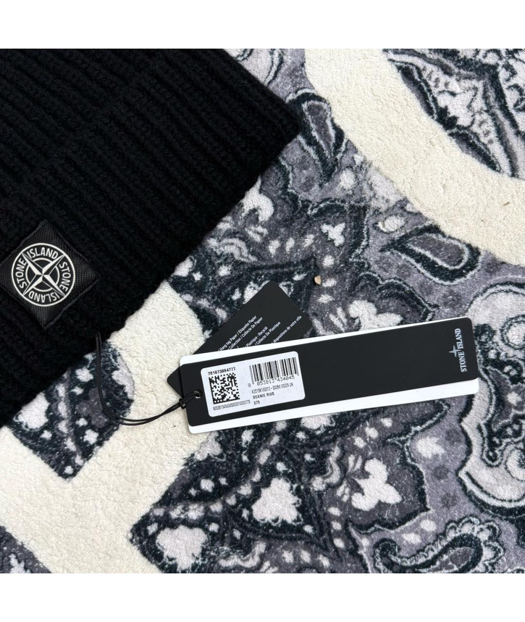 STONE ISLAND Черная шерстяная шапка, фото 3