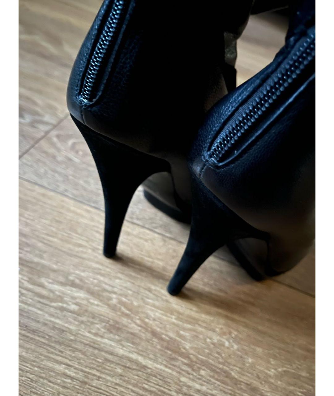 SAINT LAURENT Черные кожаные сапоги, фото 6
