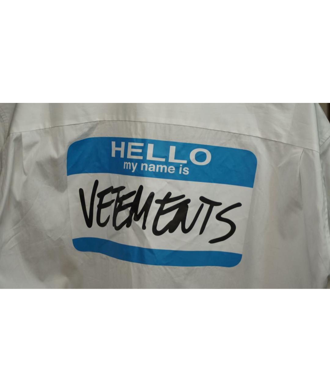 VETEMENTS Белая хлопковая кэжуал рубашка, фото 4