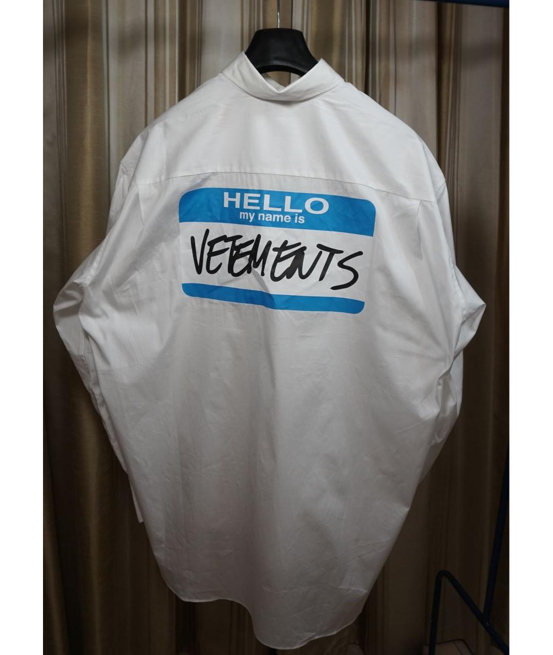 VETEMENTS Белая хлопковая кэжуал рубашка, фото 3