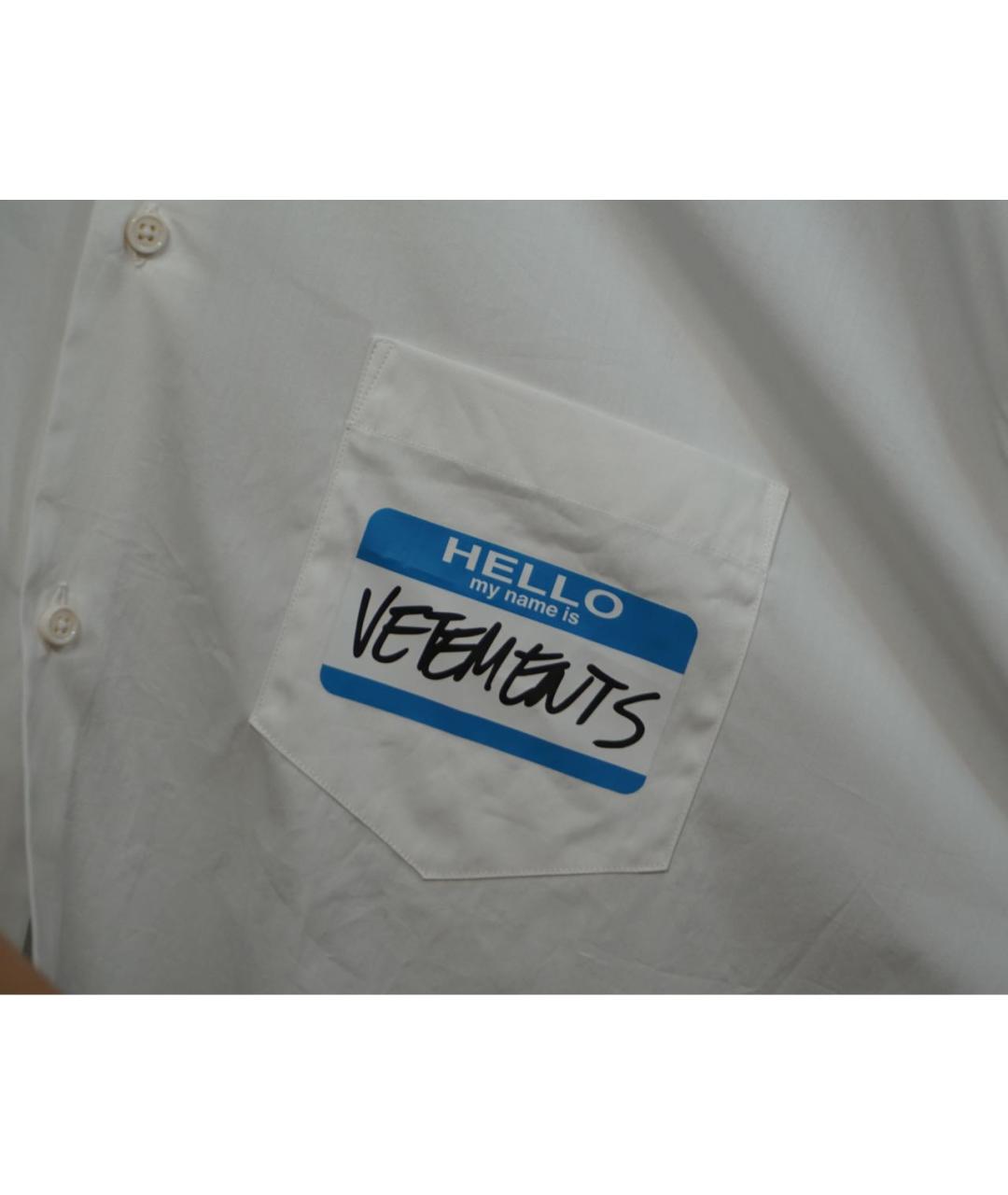 VETEMENTS Белая хлопковая кэжуал рубашка, фото 5