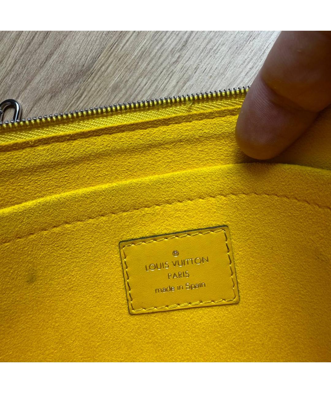 LOUIS VUITTON Желтый кожаный кошелек, фото 6