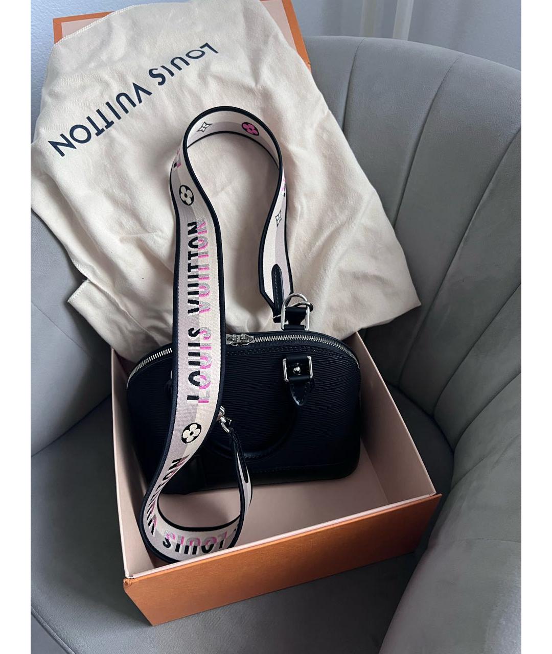LOUIS VUITTON Черная кожаная сумка через плечо, фото 2