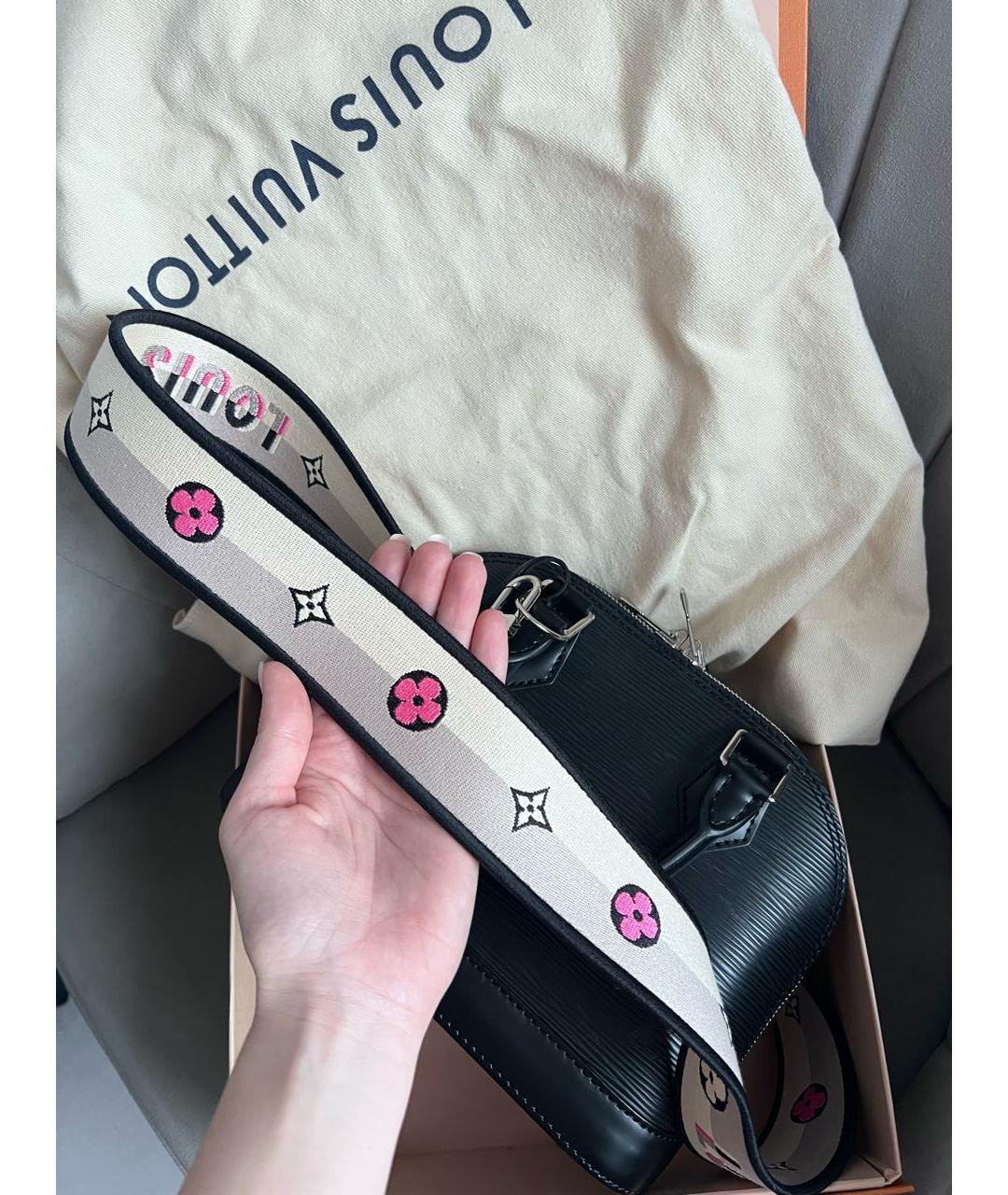 LOUIS VUITTON Черная кожаная сумка через плечо, фото 3