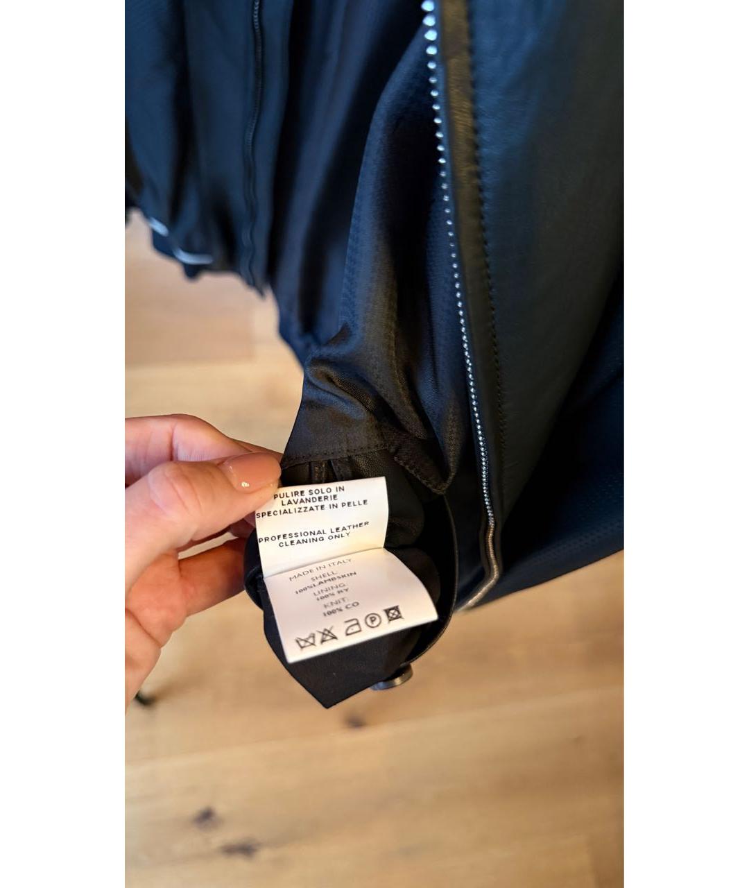 BRIONI Черная кожаная куртка, фото 6