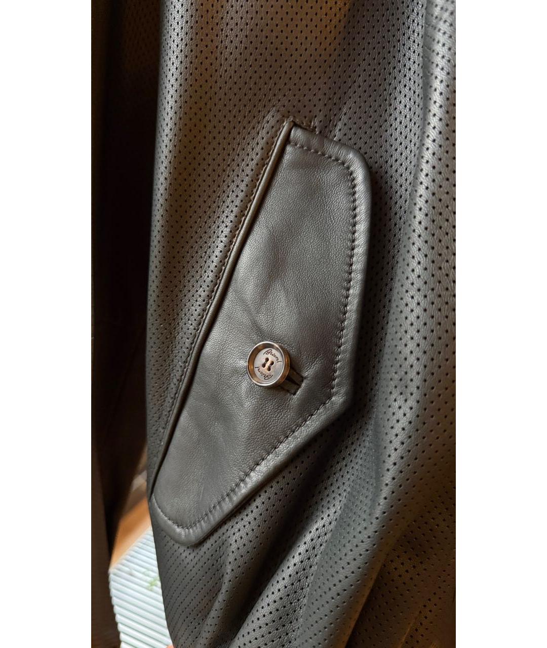 BRIONI Черная кожаная куртка, фото 4