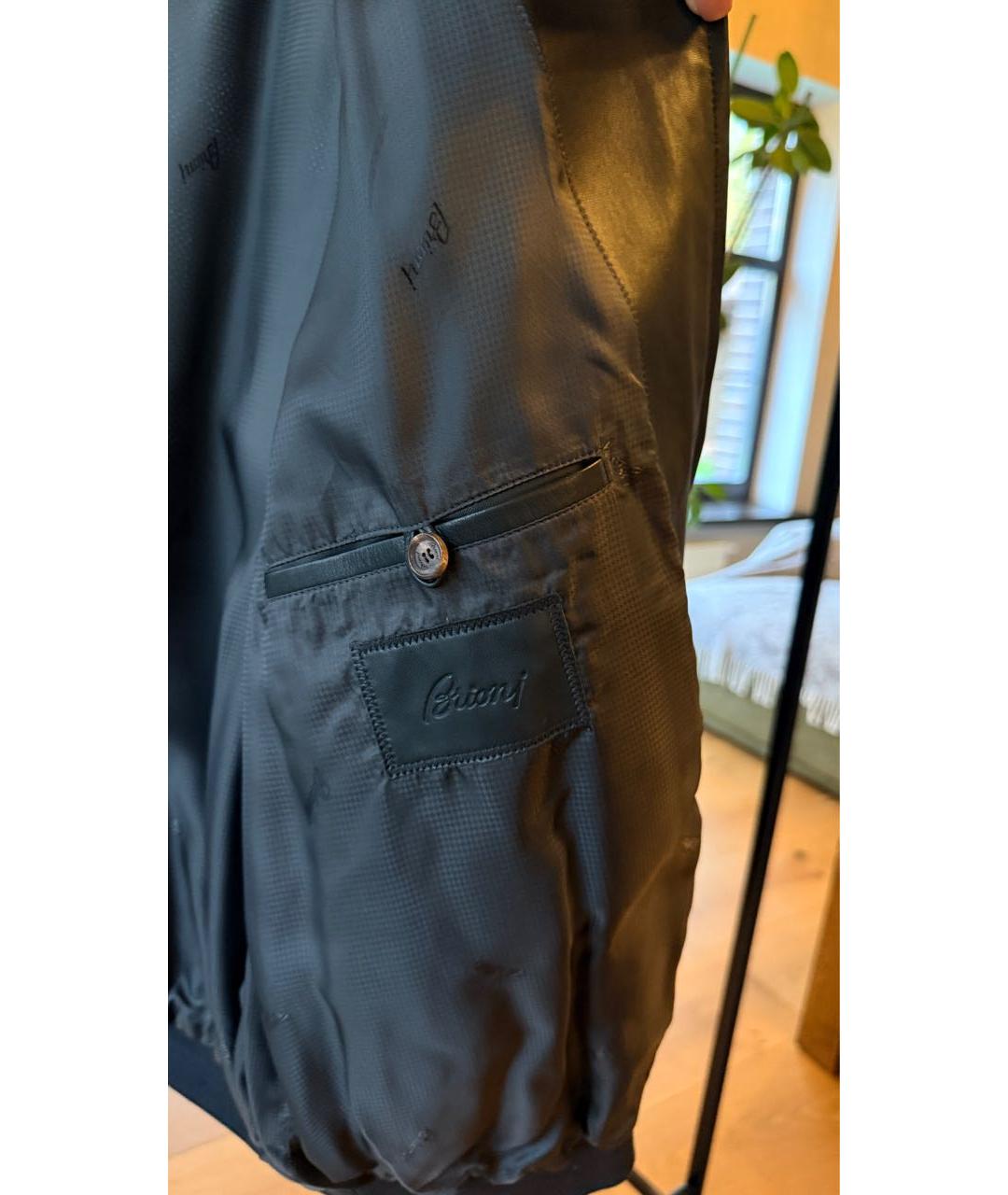 BRIONI Черная кожаная куртка, фото 8