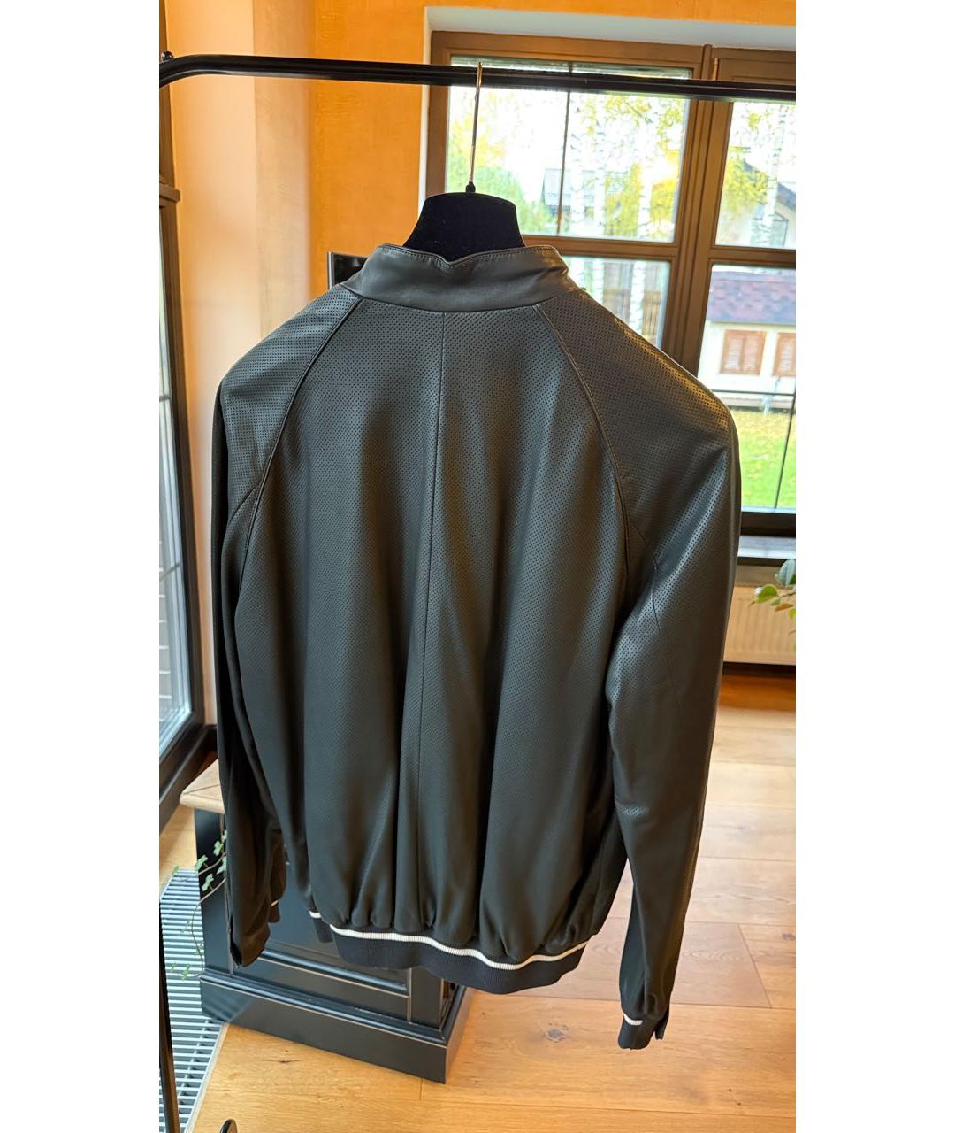 BRIONI Черная кожаная куртка, фото 2