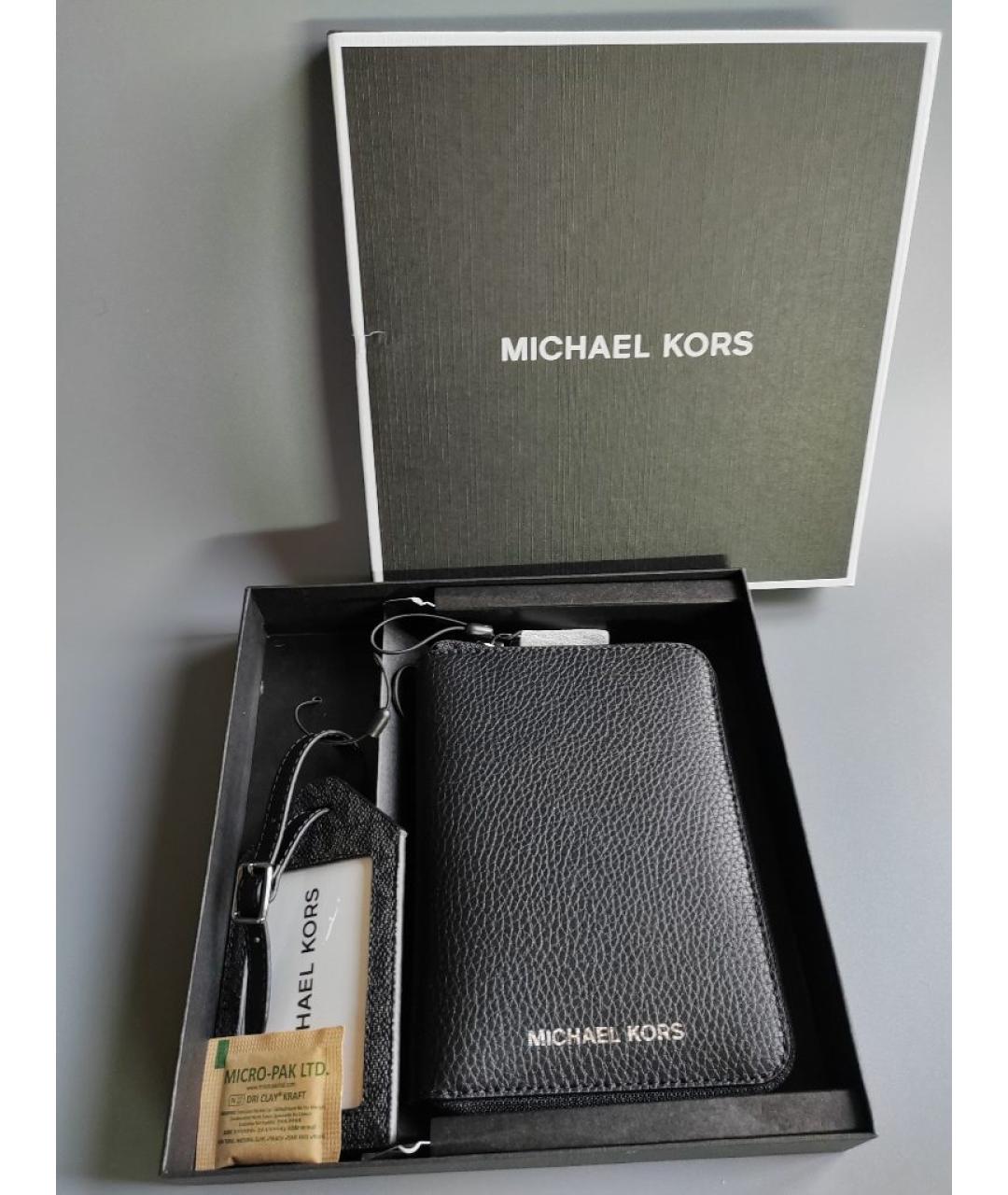 MICHAEL KORS Черный кожаный кошелек, фото 4