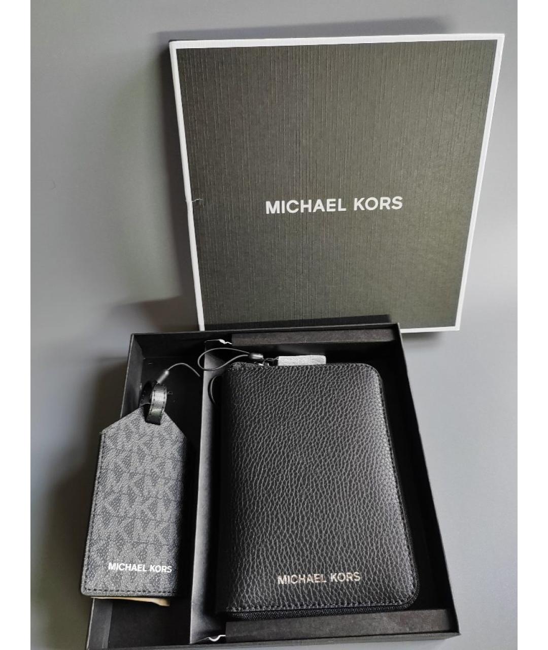 MICHAEL KORS Черный кожаный кошелек, фото 5
