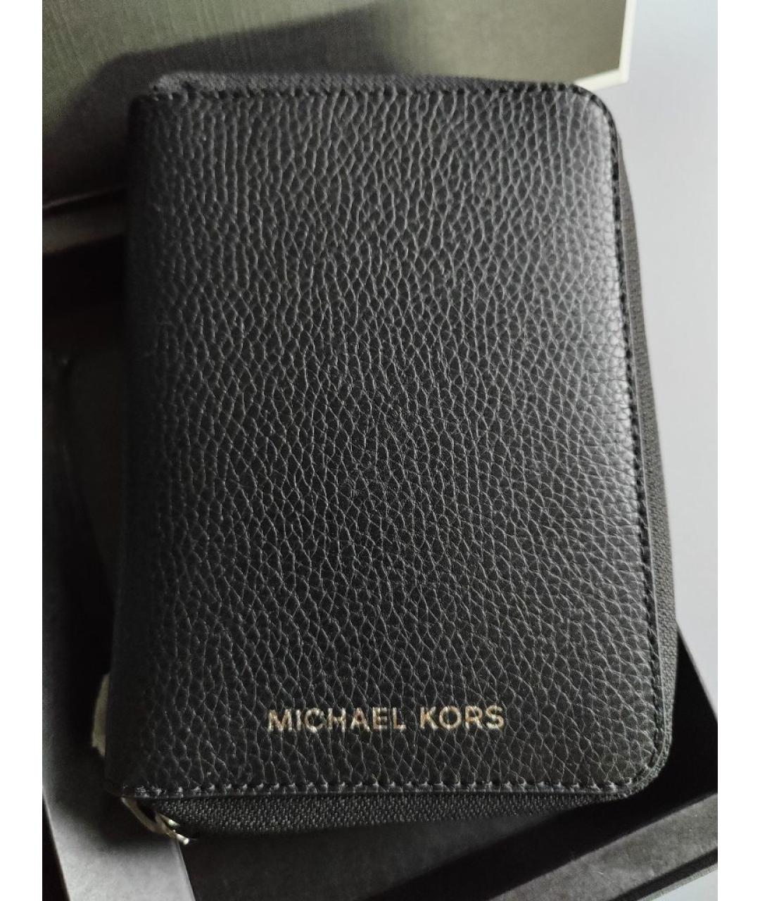 MICHAEL KORS Черный кожаный кошелек, фото 7