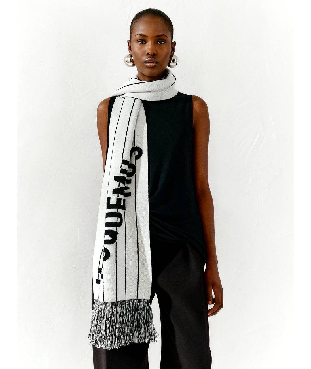 JACQUEMUS Серый шарф, фото 5