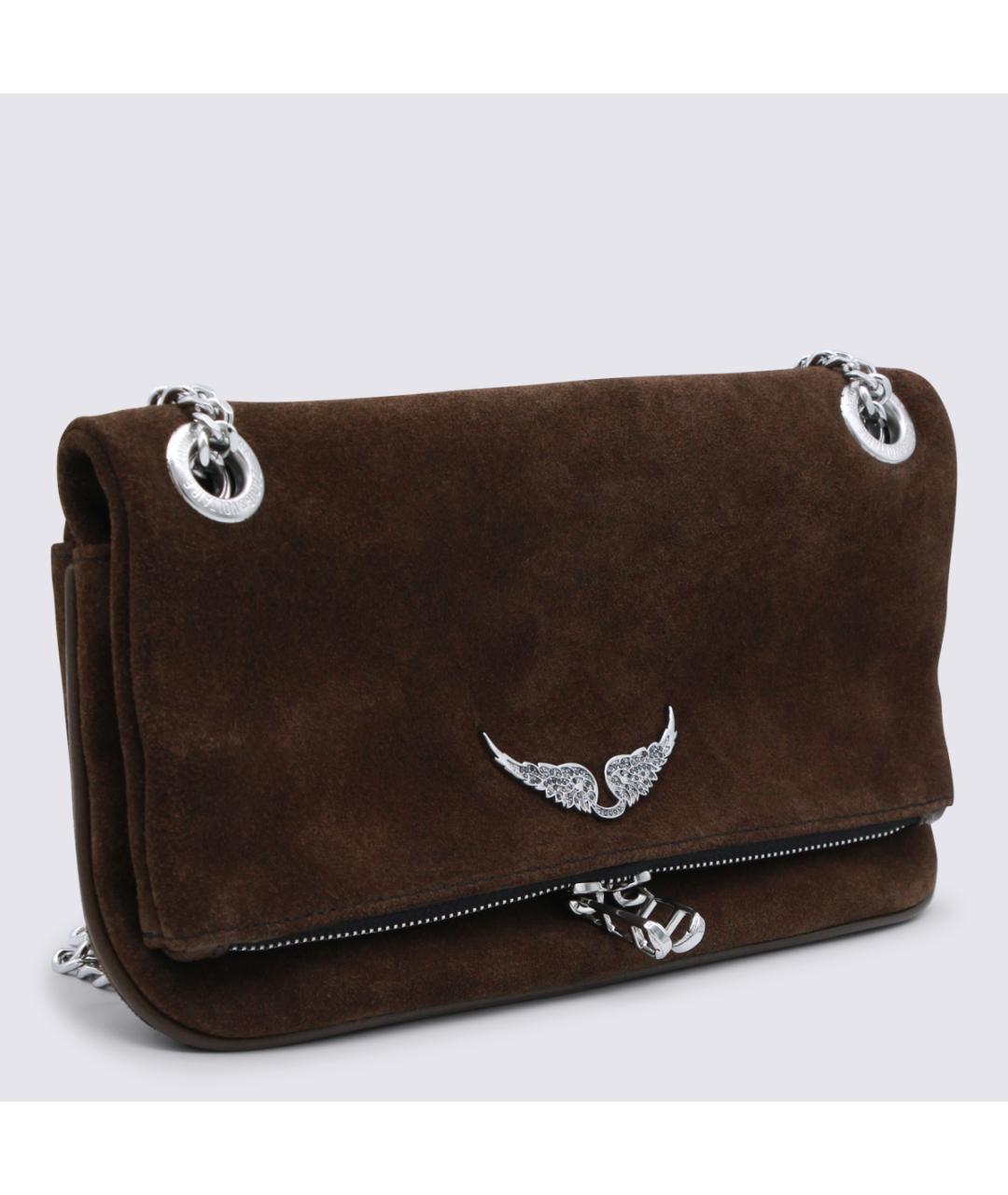 ZADIG & VOLTAIRE Коричневая замшевая сумка через плечо, фото 2