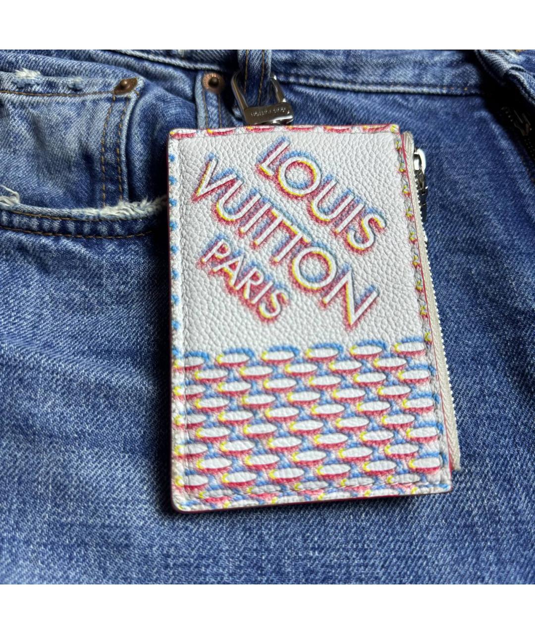 LOUIS VUITTON Белый кожаный кошелек, фото 3