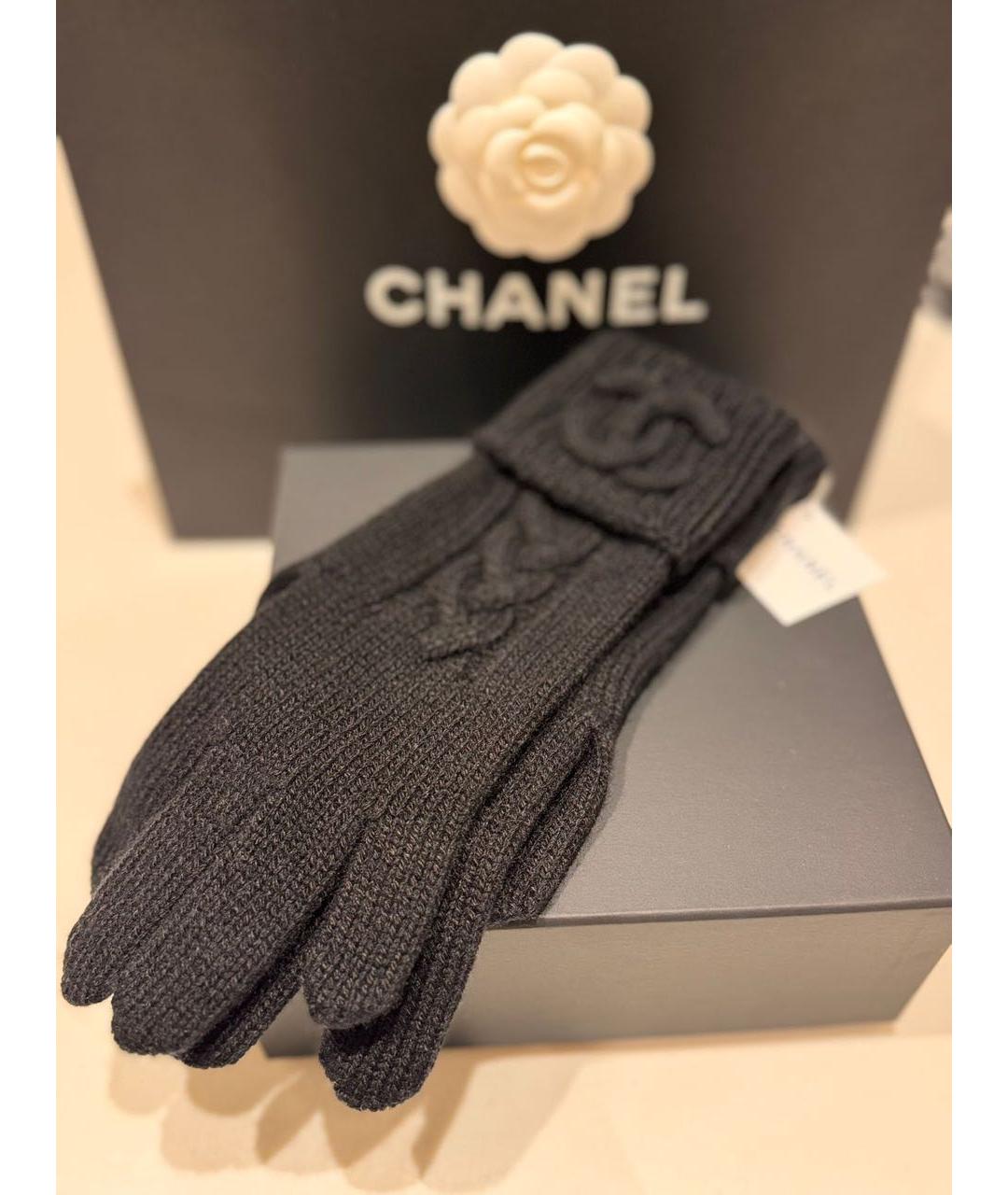 CHANEL Черные кашемировые перчатки, фото 2