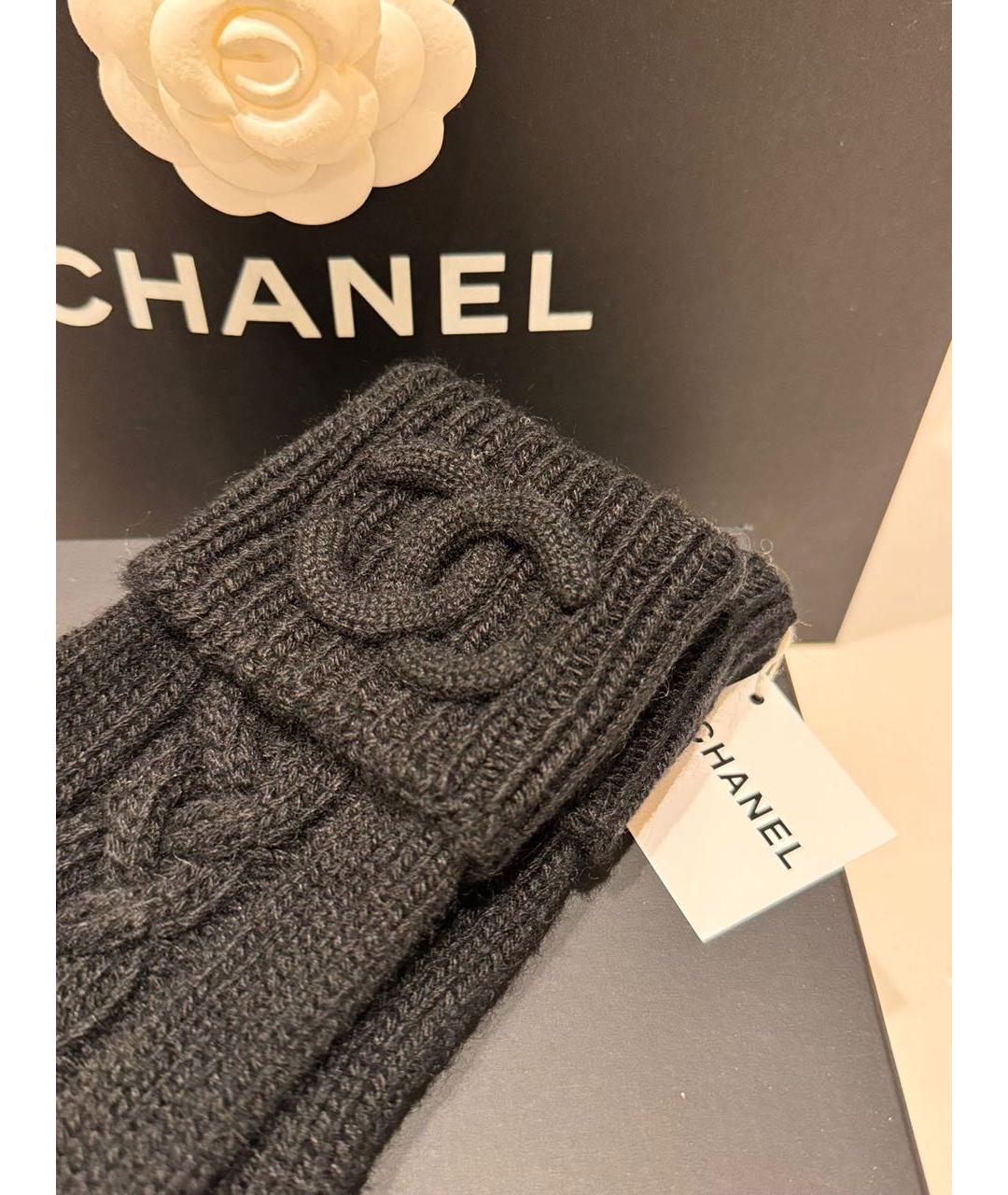 CHANEL Черные кашемировые перчатки, фото 3