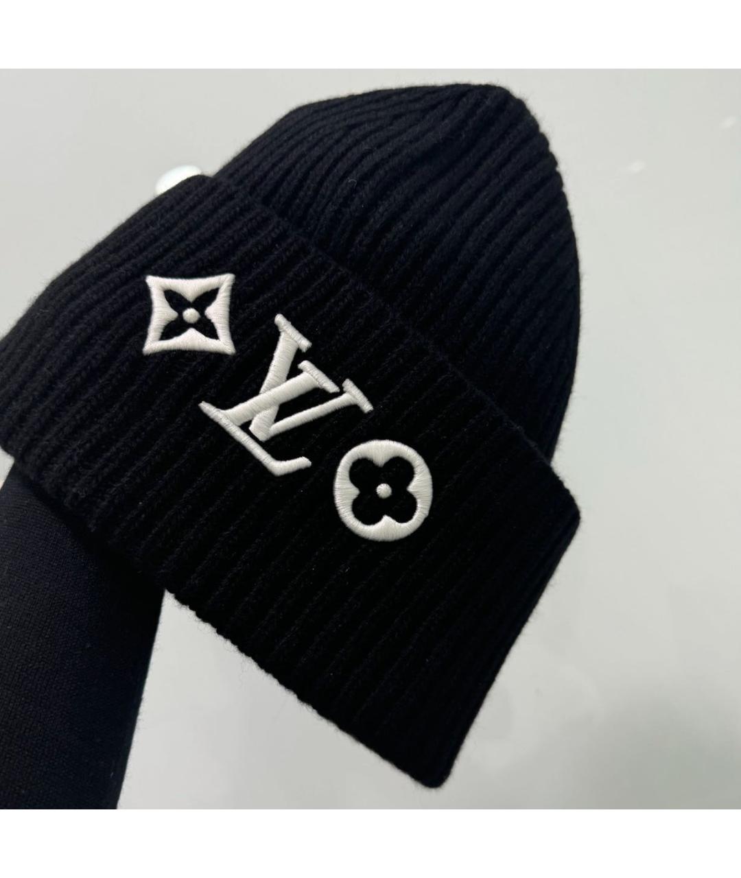 LOUIS VUITTON Черная шерстяная шапка, фото 3