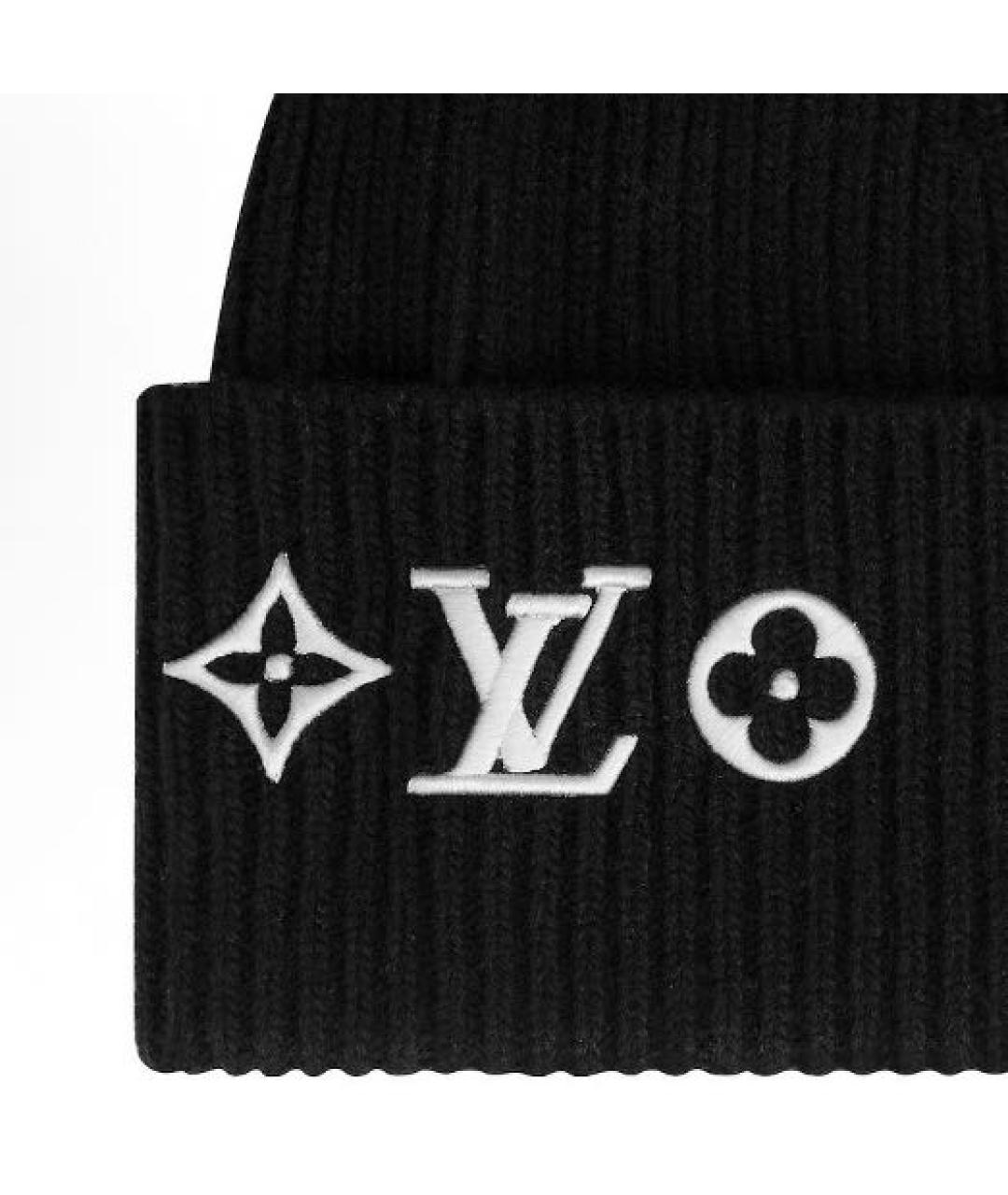 LOUIS VUITTON Черная шерстяная шапка, фото 2